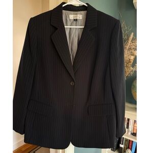 Navy Pinstripe Women’s Blazer - Tahari ASL